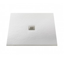 Поддон Acquabella Base 90 x 90 см квадратный, из искусственного мрамора с сифоном и решеткой, цвет белый