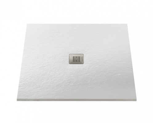 Поддон Acquabella Base 90 x 90 см квадратный, из искусственного мрамора с сифоном и решеткой, цвет белый