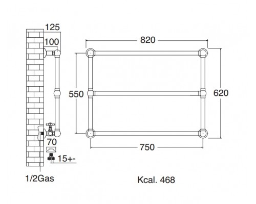 Полотенцесушитель Sbordoni SBSPAR3/2BR 75 x 82 см, коричневый