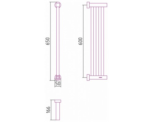 Полотенцесушитель электрический Сунержа Хорда 4.0 600 x 16.6, ширина 16.6 см, высота 60 см, белый матовый, 30-0834-0600