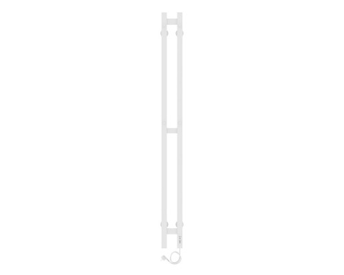 Полотенцесушитель электрический Laris Прайм ЧК Дуэт, ширина 11 см, высота 120 см, с возможностью скрытого подключения, подключение справа, белый