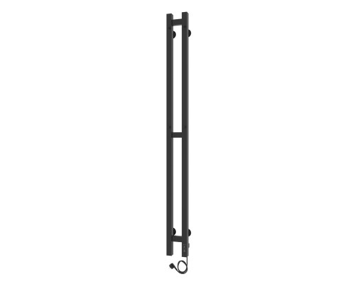 Полотенцесушитель электрический Laris Прайм ЧКЧ Дуэт, ширина 11 см, высота 120 см, с возможностью скрытого подключения, подключение справа, черн