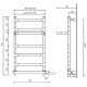 Полотенцесушитель электрический Margaroli Sereno 587/6 BOX 5874706CRNB, высота 73.3 см, ширина 57 см, хром