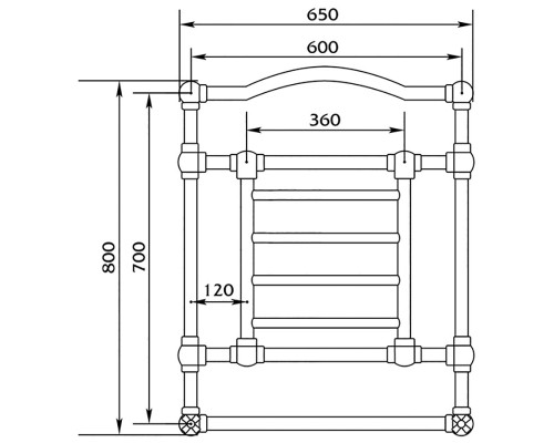 Полотенцесушитель Migliore Edward ML.EDW-HY.600.CR 60 x 80 см - хром