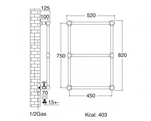 Полотенцесушитель Sbordoni SBSPAR3/4BR 45 x 82 см, цвет бронза