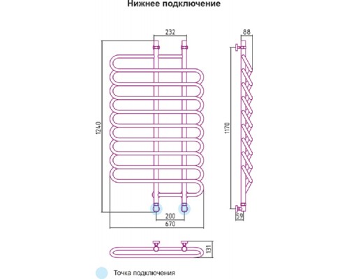 Полотенцесушитель водяной Сунержа Шарм 120 x 70 см, 00-0111-1270, хром