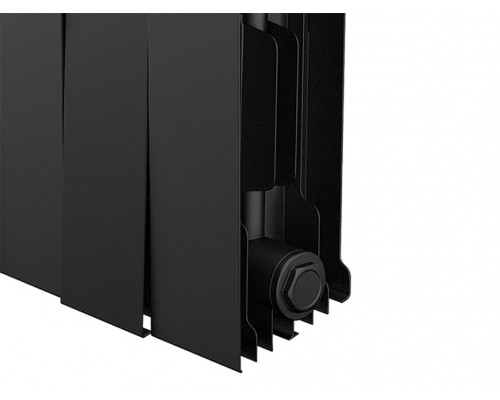 Радиатор биметаллический Royal Thermo Piano Forte 200 Noir Sable 12 секции, боковое подключение, черный, НС-1346003