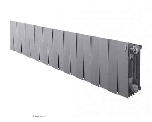 Радиатор биметаллический Royal Thermo Piano Forte 200 Silver Satin 20 секций, боковое подключение, серебристый, НС-1346029
