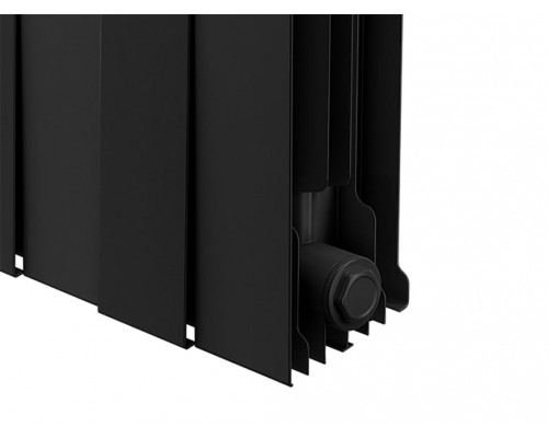 Радиатор биметаллический Royal Thermo Piano Forte 300 Noir Sable 12 секций, боковое подключение, черный, НС-1346057