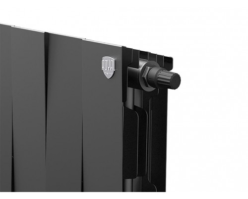 Радиатор биметаллический Royal Thermo Piano Forte 200 VDR Noir Sable 16 секций, нижнее правое подключение, черный, НС-1346008