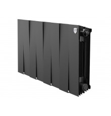 Радиатор биметаллический Royal Thermo Piano Forte 300 Noir Sable 8 секций, боковое подключение, черный, НС-1346071