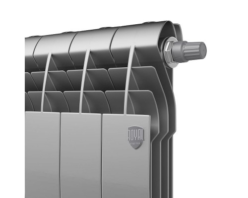 Радиатор биметаллический Royal Thermo BiLiner 500 VDR Silver Satin, 6 секций, нижнее правое подключение,  НС-1309749