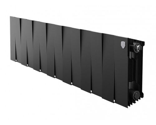 Радиатор биметаллический Royal Thermo Piano Forte 200 Noir Sable 14 секций, боковое подключение, черный, НС-1346005