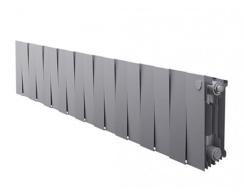 Радиатор биметаллический Royal Thermo Piano Forte 200 Silver Satin 18 секций, боковое подключение, серебристый, НС-1346027