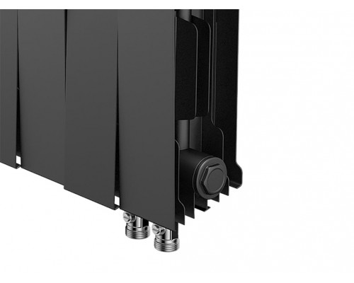 Радиатор биметаллический Royal Thermo Piano Forte 200 VDR Noir Sable 12 секции, нижнее правое подключение, черный, НС-1346004
