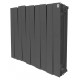 Радиатор биметаллический Royal Thermo Piano Forte 500 noir sable 10 секций, боковое подключение, черный, НС-1176328
