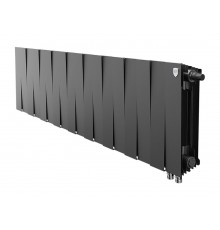 Радиатор биметаллический Royal Thermo Piano Forte 300 VDR Noir Sable 18 секций, нижнее правое подключение, черный, НС-1346064
