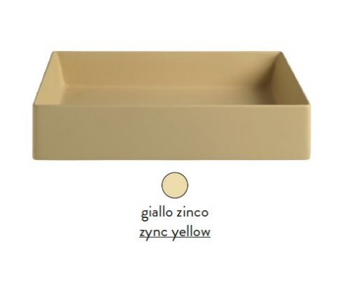 Раковина ArtCeram Scalino 55 SCL002 12 00, накладная, цвет giallo zinco (желтый цинк), 55 х 38 х 11,5 см