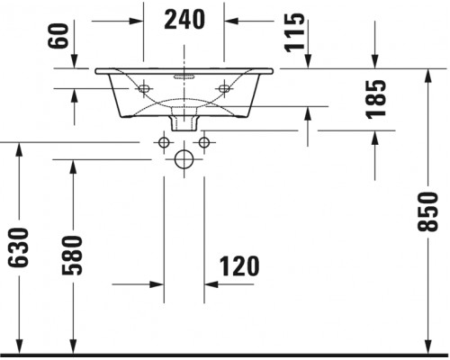 Раковина Duravit Viu 23445300001 53 x 43 см, покрытие WG, белый