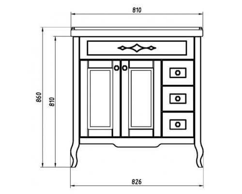 Мебельная раковина ASB-Woodline Melana 800-F80 17894, белая