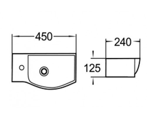 Раковина подвесная Comforty 7947BR 45 см, белый, 00004150355