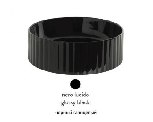 Раковина ArtCeram Millerighe OSL010 03 00, накладная, цвет черный глянцевый, 44 х 44 х 14,5 см