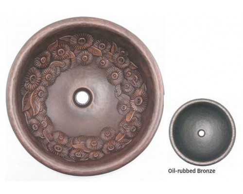 Раковина медная Bronze de Luxe R318, 42 х 42 х 15 см