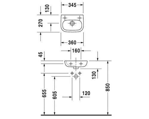 Раковина Duravit D-Code 07053600002 36 х 27 см