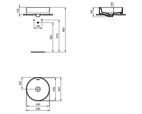 Раковина Ideal Standard Strada II Round Vessel 45 см, белый, T296101