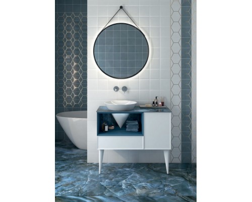 Раковина с бортиком Kerama Marazzi Cono 44 x 44 см встраиваемая сверху, белая глянцевая, CO.wbi.44