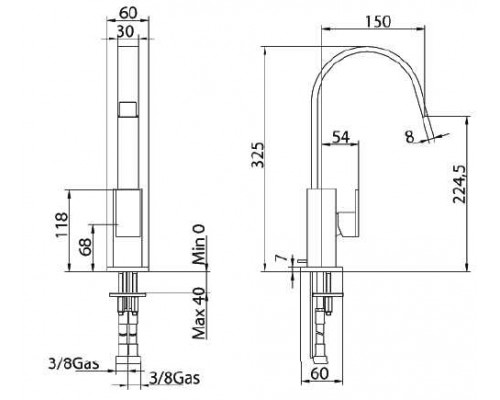 Смеситель Bandini Ice Cube 2 7502200005LR для раковины, хром/ручка белый дуб