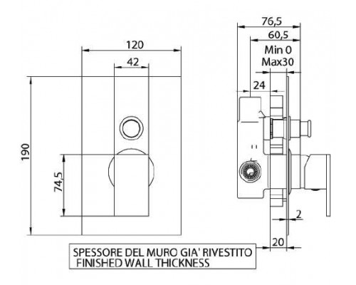 Смеситель Bandini Ice Cube 2 754620SN02 для ванны/душа, хром