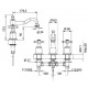 Смеситель Bandini Antica 540920KKN06 для раковины на 3 отверстия, ручки крестик Antica, золото
