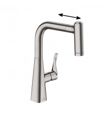 Смеситель для кухни Hansgrohe Metris 14834000 с выдвижным изливом 220, хром