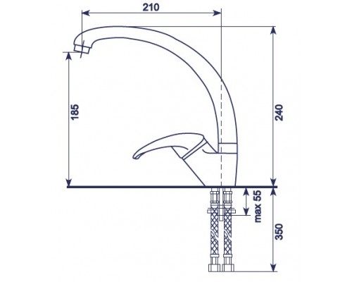 Смеситель для кухни 35к Mixline ML-GS02 (309), цвет - темно-серый