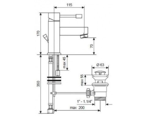 Смеситель для раковины Emmevi Eden 71003CR, хром