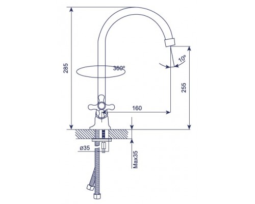 Смеситель для кухни 1/2кер Mixline ML-GS07 (331), белый