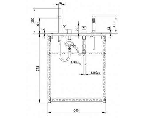 Смеситель Bandini Ice Cube 2 766140PN05LR для ванны/душа, никель/ручка белый дуб