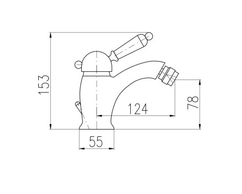 Смеситель для биде Rav-Slezak Labe L545.5KZ, с донным клапаном, золото/белый