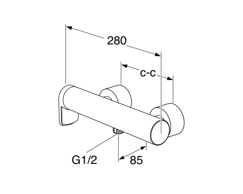 Смеситель Gustavsberg Estetic GB41218004 для душа, нижнее подключение, цвет хром