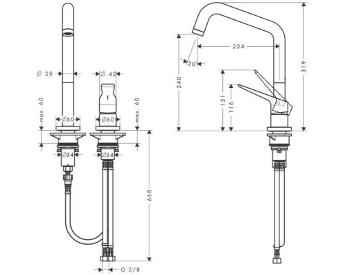 Смеситель для кухни Axor Citterio M 34820000, хром