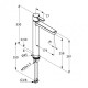 Смеситель Kludi Zenta 382570575 для раковины, с донным клапаном, высота излива 25.8 см