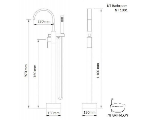 Смеситель для ванны NTBagno NT1001