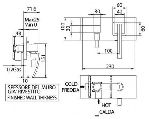 Смеситель Bandini Seta 7745200000 для душа, хром