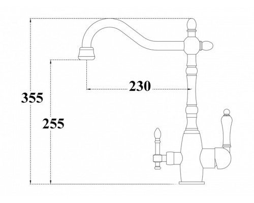 Смеситель Zorg Clean Water ZR 312 YF-33 BR LIGHT для кухни под фильтр, цвет светлая бронза