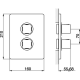 Встраиваемый термостатический смеситель Cisal Cubic с переключателем на 2 положения, цвет хром