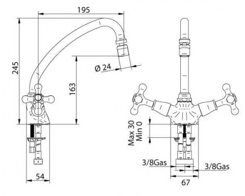 Смеситель Bandini Old England 803921KK18 для раковины, золото