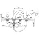 Смеситель Webert Karenina KA730101010 для ванны, на 4 отверстия, золото