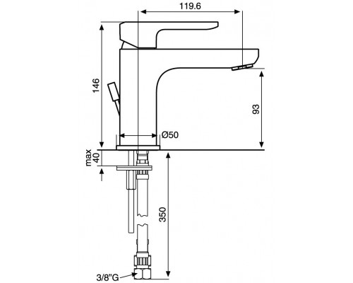 Смеситель для раковины Emmevi Nefer 77003QO, кварц/золото