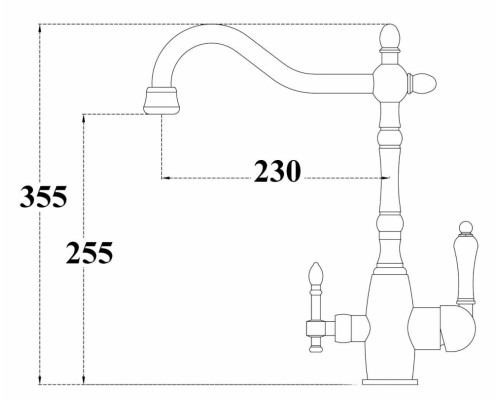 Смеситель для кухни Zorg Clean Water под фильтр, никель, ZR 312 YF-33-NICKEL